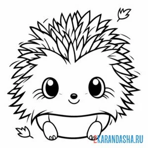 Раскраска ежик маленькие лапки