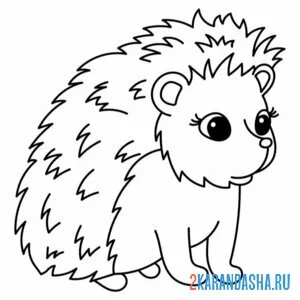 Раскраска еж что-то увидел