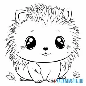 Раскраска иллюстрация ежик