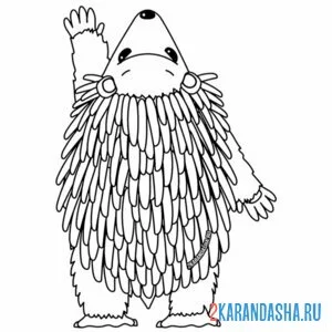 Раскраска ежик тянется
