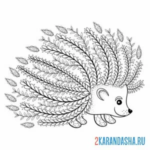 Раскраска ежик арт