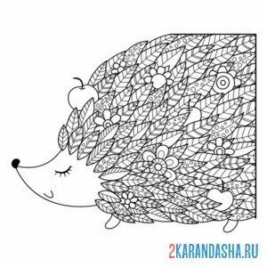 Раскраска ежик закрыл глазки
