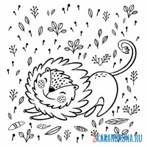 Раскраска смешной лев