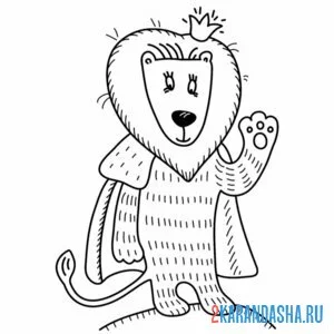 Раскраска король лев рисунок