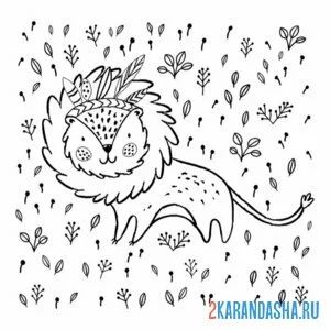 Раскраска лев-индеец