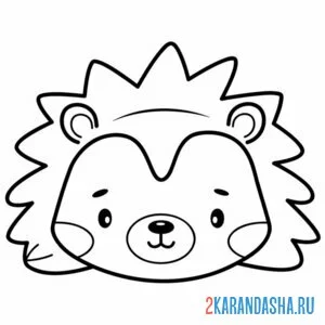 Раскраска голова ежика