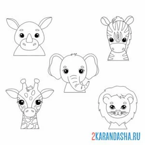 Раскраска зверюшки