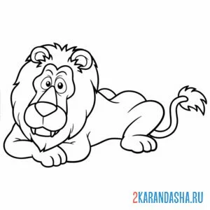 Раскраска лев решил отдохнть