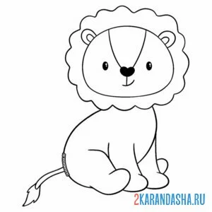 Раскраска львенок