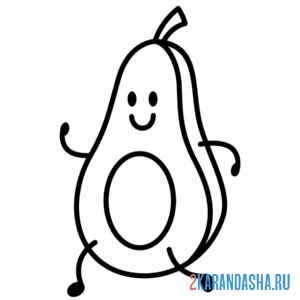 Раскраска бегущее авокадо
