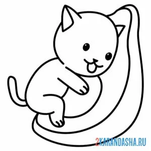 Раскраска котик авокадо