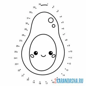 Раскраска авокадо по номерам