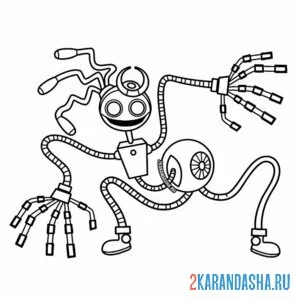 Раскраска робот мама длинные ноги