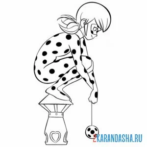Раскраска леди баг готовит ловушку