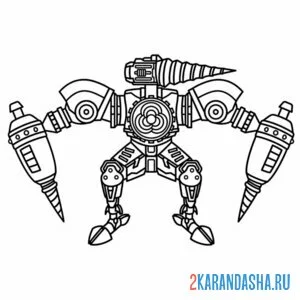 Раскраска дрель мэн скибиди