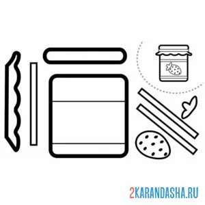 Раскраска раскрась, вырежи и склей варенье