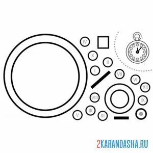 Раскраска раскрась, вырежи и склей часики