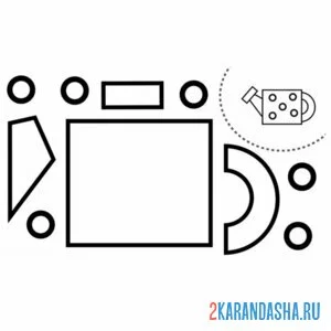 Раскраска раскрась, вырежи и склей лейка