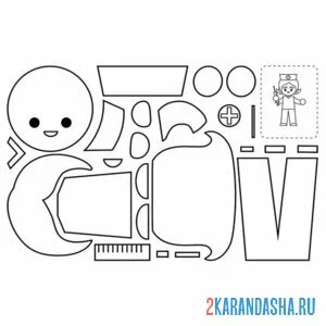 Раскраска раскрась, вырежи и склей доктор