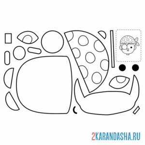 Раскраска раскрась, вырежи и склей пират