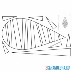 Раскраска раскрась, вырежи и склей дерево