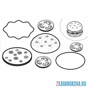 Раскраска раскрась, вырежи и склей бутерброд