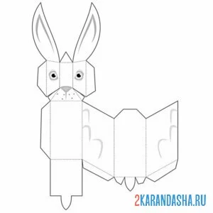 Раскраска раскрась, вырежи и склей заяц