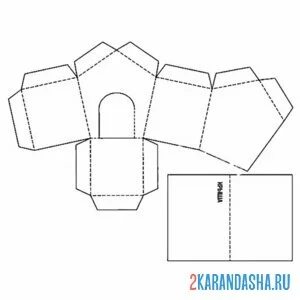Раскраска раскрась, вырежи и склей домик с дверкой