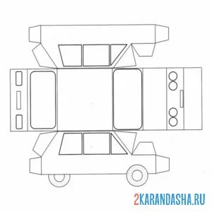 Раскраска раскрась, вырежи и склей авто