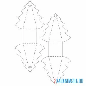 Раскраска раскрась, вырежи и склей елка 3д