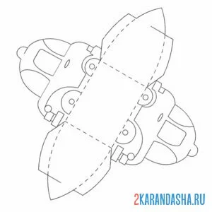 Раскраска раскрась, вырежи и склей автомобиль