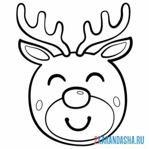 Раскраска мордочка оленя