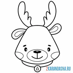 Раскраска голова мордочка оленя