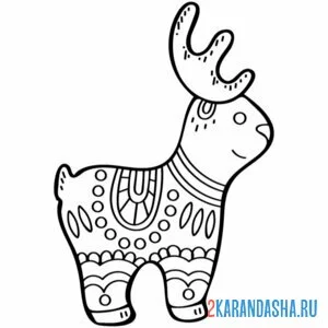 Раскраска игрушечный олень