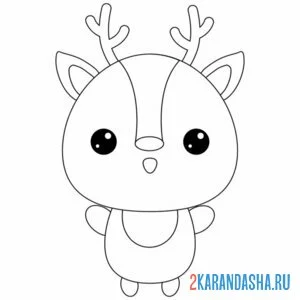 Раскраска смешной олень