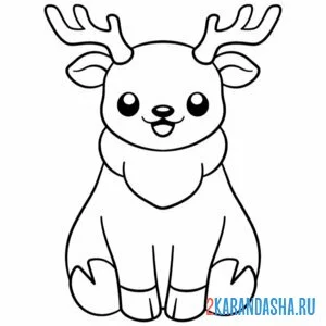 Раскраска олень рисунок