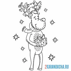 Раскраска олень человек