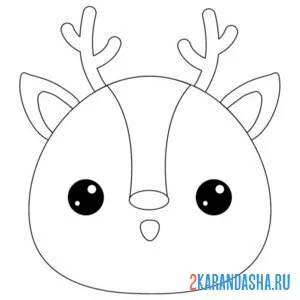 Раскраска мордочка голова оленя