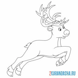 Раскраска северный олень