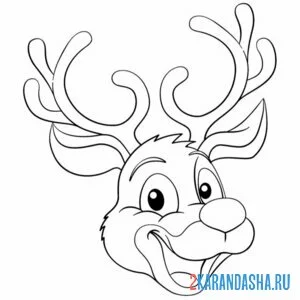 Раскраска счастливый олень