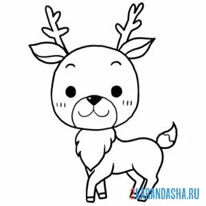 Раскраска олень шубка