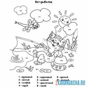 Раскраска математика вычитание. раскраски по номерам