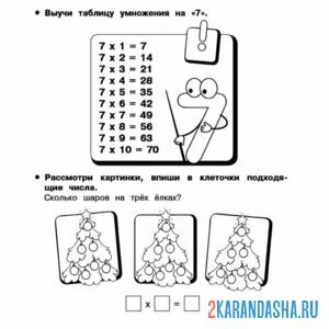 Раскраска умножение математика