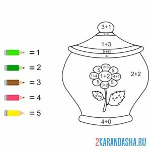 Раскраска реши легкие математические упражнения