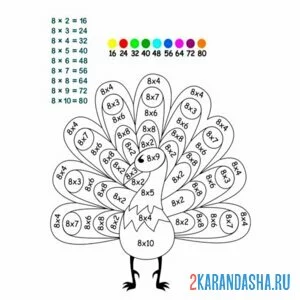Раскраска умножение найди правильные числа