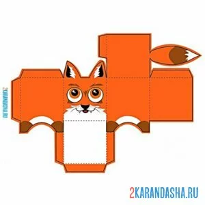 Раскраска вырежи и склей лиса
