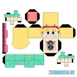 Раскраска вырежи и склей девочка хэллоуин
