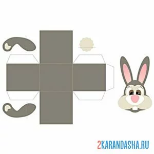 Раскраска вырежи и склей кролик