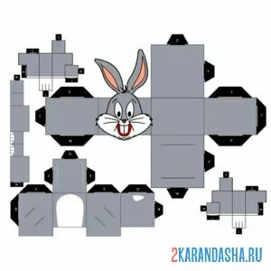 Раскраска вырежи и склей заяц из мультика