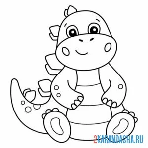 Раскраска простая раскраска динозавр